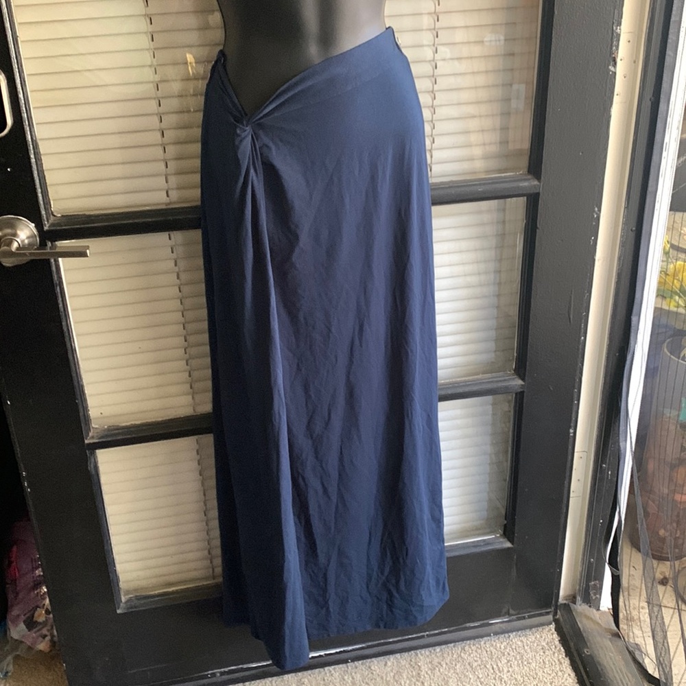Bobi Los Angeles Faux Tie Split Front Maxi Skirt